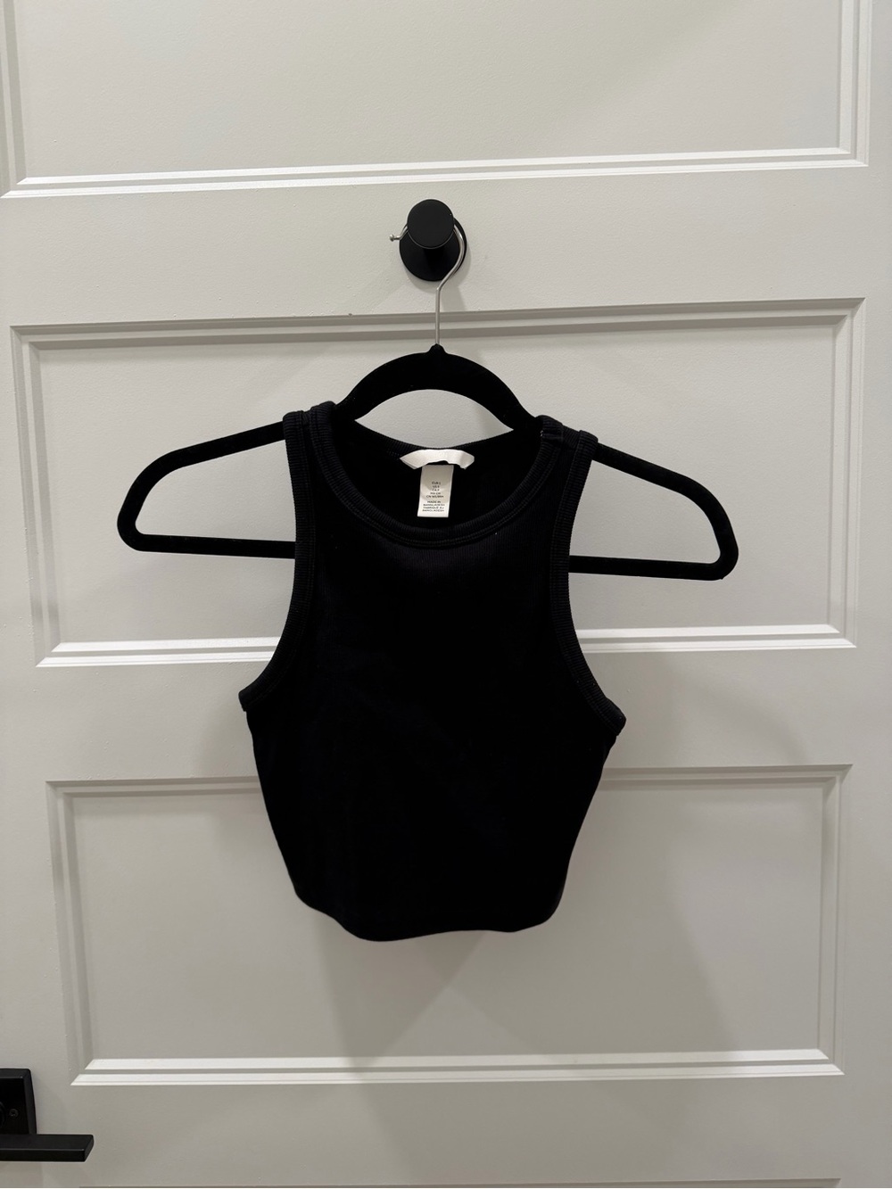 H&M Black Ribbed Crop Tank